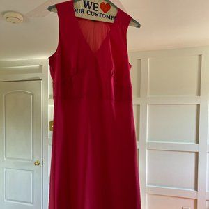 Ann Taylor Hot Pink Silk Sleeveless Dress Size 10P